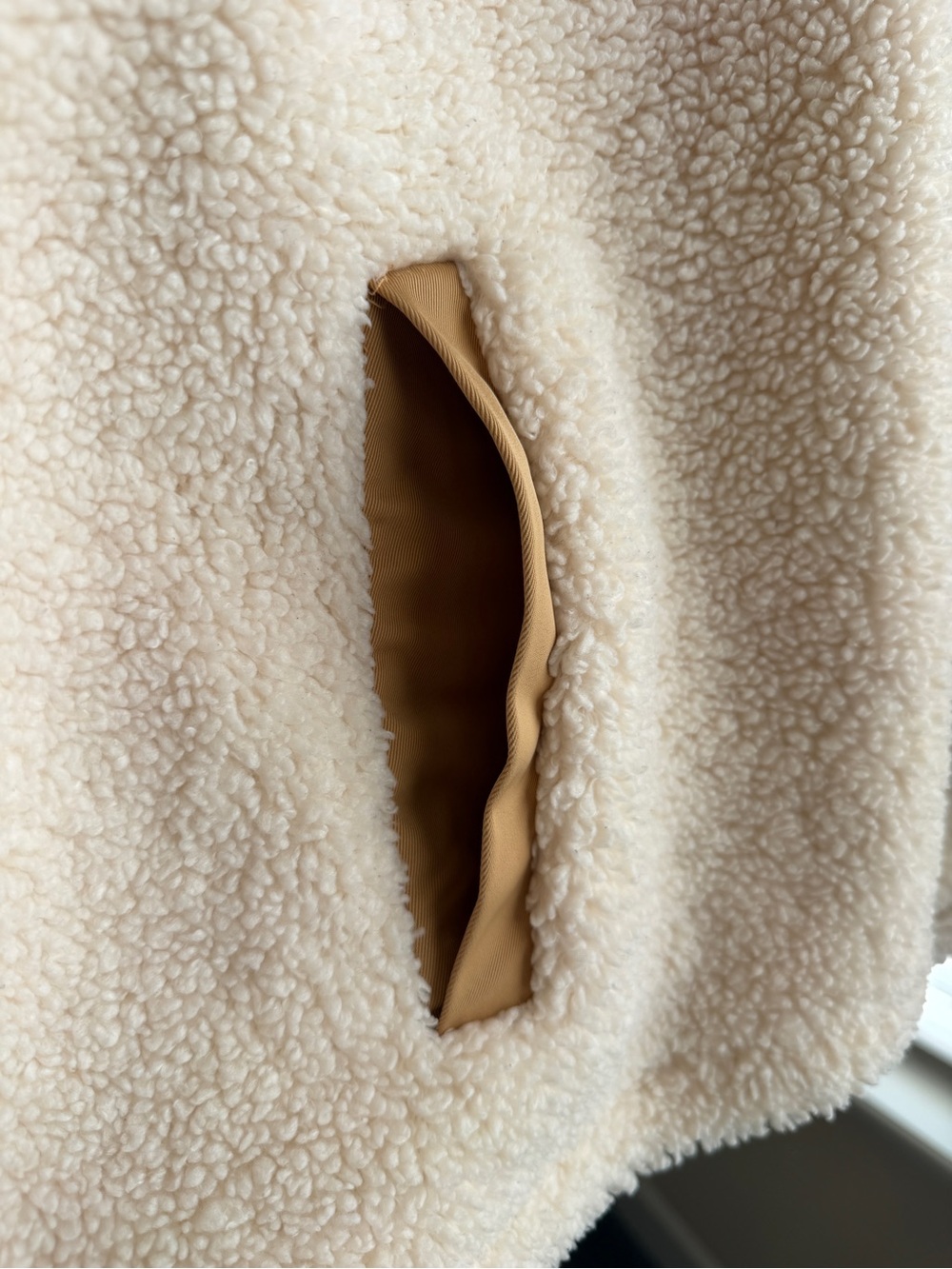 🔥 One/Third Cozy Cream Teddy Sherpa Snap-Neck Fleece Pullover - Picture 4 of 7